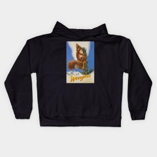 Wengen,Switzerland,Ski Poster Kids Hoodie